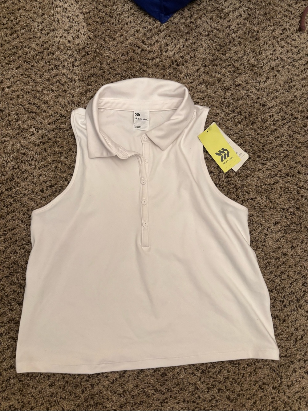all in motion Sleeveless Polo Tank Top - White